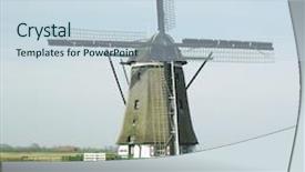  Presentation with windmill - Presentation design with water mill - windmill texel island netherlands background and a lemonade colored foreground
