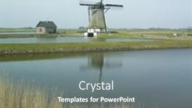  Presentation with windmill - PPT theme with windmill-texel-island-netherlands background and a gray colored foreground