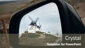  Presentation with windmill - PPT layouts featuring windmill-viewed-from-car background and a gray colored foreground
