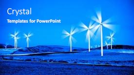  Presentation with wind turbines - Cool new PPT layouts with windmill-wind-turbines-spinning-fast backdrop and a gray colored foreground
