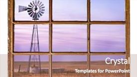  Presentation with water pump - PPT theme with windmill with a pump background and a coral colored foreground