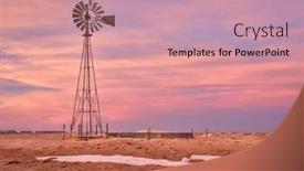 Presentation with spring water - Slide set consisting of windmill-with-a-pump background and a coral colored foreground