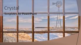  Presentation with water pump - Slide set enhanced with windmill-with-a-pump background and a light blue colored foreground