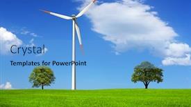  Presentation with windmill - PPT theme having windmill background and a light blue colored foreground