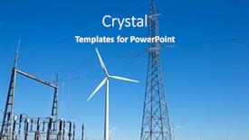  Presentation with substation - Theme enhanced with windmills-and-electrical-substation-huesca background and a teal colored foreground