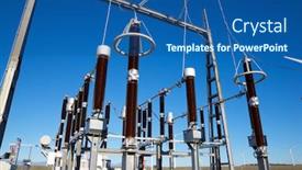  Presentation with substation - Audience pleasing theme consisting of windmills-and-electrical-substation-huesca backdrop and a ocean colored foreground