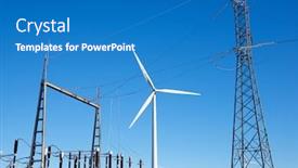  Presentation with substation - Amazing slide deck having windmills-and-electrical-substation-huesca backdrop and a teal colored foreground