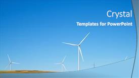  Presentation with substation - Theme consisting of windmills-and-electrical-substation-huesca background and a teal colored foreground