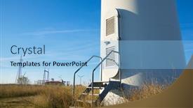  Presentation with substation - Amazing presentation theme having windmills-and-electrical-substation-huesca backdrop and a light blue colored foreground
