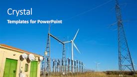  Presentation with substation - Cool new presentation theme with windmills-and-electrical-substation-huesca backdrop and a gray colored foreground