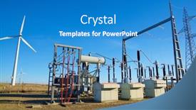  Presentation with windmills - Amazing slides having windmills-and-electrical-substation-huesca backdrop and a teal colored foreground