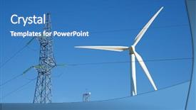  Presentation with substation - PPT theme having windmills and electrical substation zaragoza background and a teal colored foreground