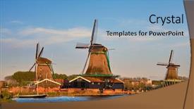  Presentation with old windmill - Amazing slides having windmills at famous tourist site backdrop and a  colored foreground