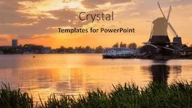  Presentation with windmills - Presentation theme consisting of windmills-at-famous-tourist-site and a  colored foreground