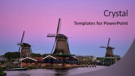  Presentation with indian famous temples - Slide deck featuring windmills at famous tourist site background and a  colored foreground