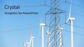  Presentation with windmills - Amazing PPT layouts having windmills for electric power production backdrop and a light blue colored foreground