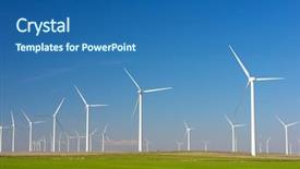  Presentation with windmills - Amazing slide set having windmills for electric power production backdrop and a ocean colored foreground