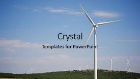  Presentation with electrical energy electric power lines - Slides featuring windmills for electric power production background and a  colored foreground