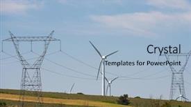  Presentation with windmills - PPT theme having windmills for electric power production background and a  colored foreground