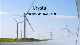 Presentation with windmills - Audience pleasing PPT layouts consisting of windmills for electric power production backdrop and a light blue colored foreground