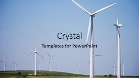  Presentation with electric distribution substation power - Cool new presentation design with windmills for electric power production backdrop and a light blue colored foreground