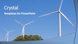  Presentation with windmills - PPT theme enhanced with windmills for electric power production background and a teal colored foreground