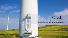  Presentation with windmills - Audience pleasing presentation design consisting of windmills for electric power production backdrop and a light blue colored foreground