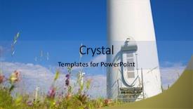  Presentation with electric power distribution systems - Cool new slide set with windmills for electric power production backdrop and a teal colored foreground