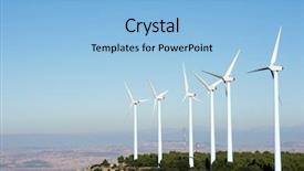  Presentation with windmills - Audience pleasing presentation theme consisting of windmills for electric power production backdrop and a light blue colored foreground