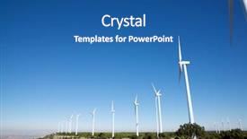  Presentation with power cable electri - Amazing presentation having windmills for electric power production backdrop and a ocean colored foreground