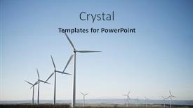  Presentation with windmills - Beautiful theme featuring windmills-for-electric-power-production backdrop and a light blue colored foreground