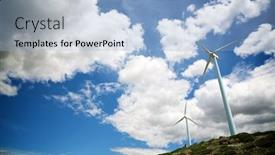  Presentation with windmills - Cool new PPT layouts with windmills-for-electric-power-production backdrop and a light blue colored foreground