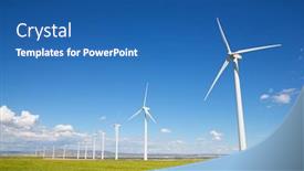  Presentation with windmills - Cool new presentation theme with windmills-for-electric-power-production backdrop and a ocean colored foreground