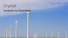  Presentation with windmills - Slide set with windmills for electric power production at sunset pozuelo de aragon zaragoza aragon spain background and a light blue colored foreground