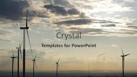  Presentation with windmills - Amazing theme having windmills-for-electric-power-production backdrop and a mint green colored foreground