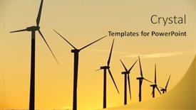  Presentation with windmills - PPT theme enhanced with windmills-for-electric-power-production background and a coral colored foreground