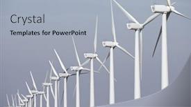  Presentation with windmills - Slide deck with wind energy - windmills for electric power production background and a light blue colored foreground