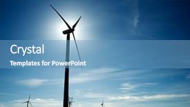  Presentation with windmills - Slide set enhanced with windmills for electric power production background and a teal colored foreground