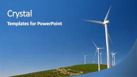  Presentation with windmills - Cool new presentation with windmills for electric power production backdrop and a ocean colored foreground