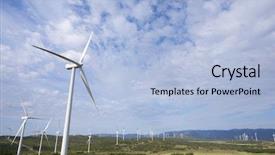  Presentation with renewable energy - Amazing slides having windmills for renewable electric energy backdrop and a light blue colored foreground
