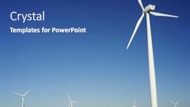  Presentation with renewable energy - Cool new theme with face of young woman with creative make up and blue hair on light background backdrop and a soft green colored foreground