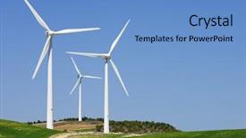  Presentation with renewable energy - Amazing slide set having windmills for renewable electric energy backdrop and a teal colored foreground