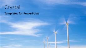  Presentation with renewable energy - Presentation design consisting of windmills-for-renewable-electrical-energy background and a  colored foreground