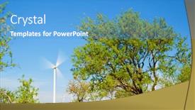  Presentation with renewable energy - Theme enhanced with windmills-for-renewable-electrical-energy background and a teal colored foreground