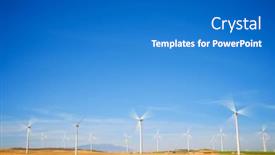  Presentation with renewable energy - PPT layouts with windmills-for-renewable-electrical-energy background and a teal colored foreground