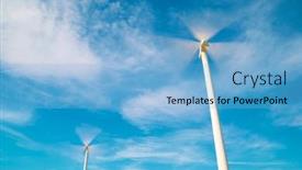  Presentation with renewable energy - Presentation design with windmills-for-renewable-electrical-energy background and a  colored foreground