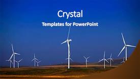  Presentation with electicity - Audience pleasing slide deck consisting of windmills generating electicity and power backdrop and a royal blue colored foreground