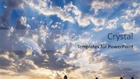  Presentation with windmills - Slide deck consisting of windmills-in-alcazar-de-san background and a light blue colored foreground