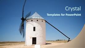  Presentation with windmills - Slide deck featuring windmills-in-campo-de-criptana background and a ocean colored foreground