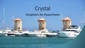  Presentation with ship - Theme enhanced with windmills in the port background and a light blue colored foreground